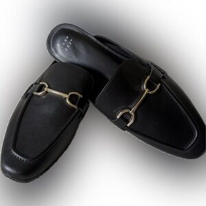 A New Day Women’s Mules Slip On Black Buckle Shoes Size 11 NWOT